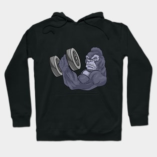 Gorilla as bodybuilder with barbell Hoodie